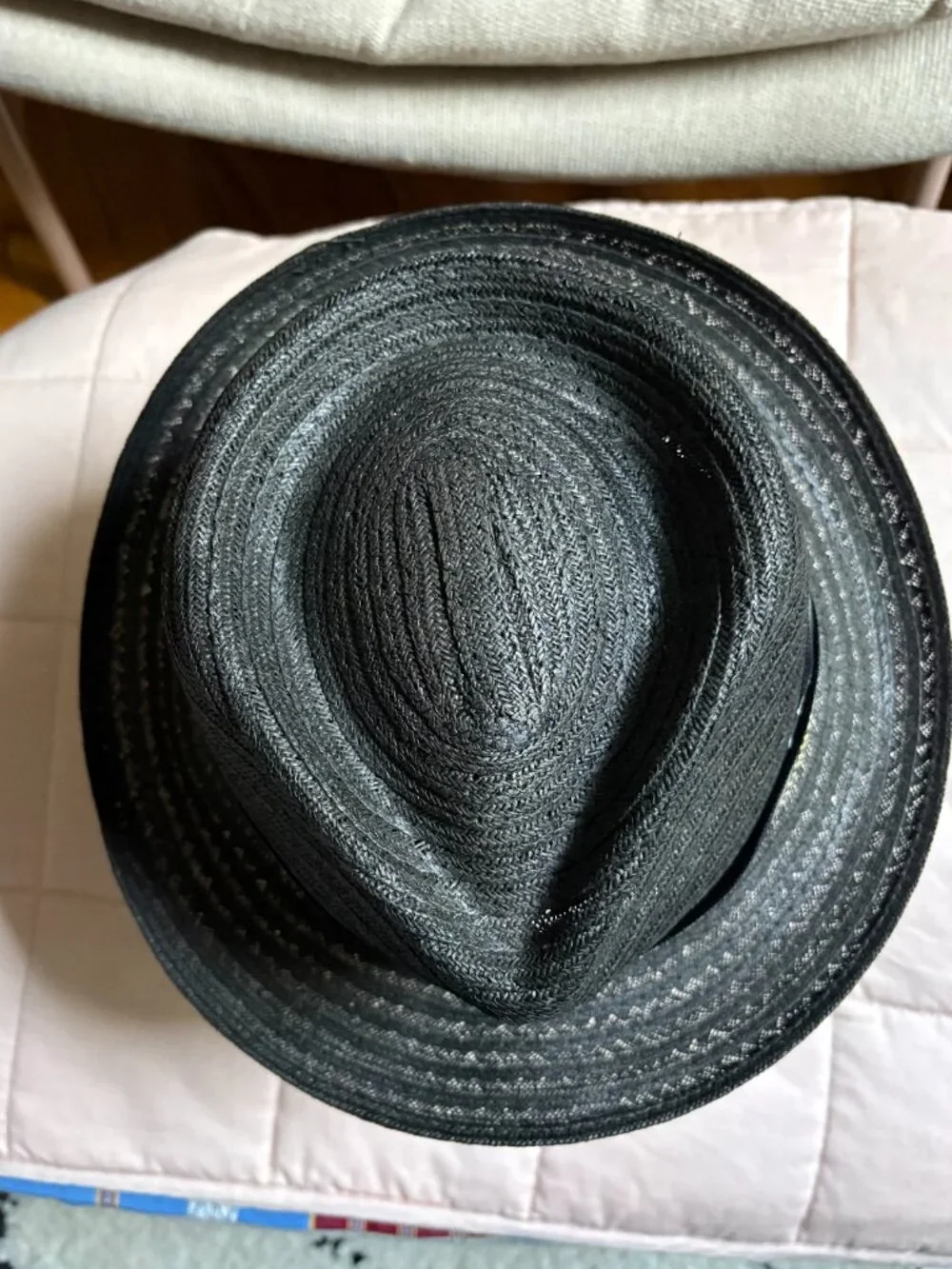 Pinzano Black oxford Milan Straw Hat size 7 1/4 / 58